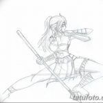 fotó vázlat egy tetováló amazonról, 2018. 05. 01. №118 - tetováló amazon vázlata -