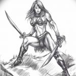 fotó vázlat egy tetováló amazonról, 2018. 05. 01. №119 - tetováló amazon vázlata -