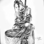 fotó vázlat egy tetováló amazonról, 2018. 05. 01. №122 - tetováló amazon vázlata -