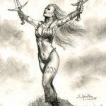 fotó vázlat egy tetováló amazonról, 2018. 05. 01. №124 - tetováló amazon vázlata -