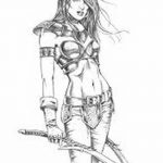 fotó vázlat egy tetováló amazonról, 2018. 05. 01. №133 - tetováló amazon vázlata -