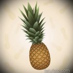 Érdekes példa egy ananász tetoválás vázlatára - a rajz alkalmas ananász tetováláshoz a hát alsó részén