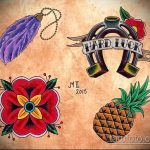 Jó példa egy ananász tetoválás vázlatára - a rajz alkalmas ananász tetováláshoz a karon