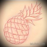 Egy egyedülálló példa egy ananász tetoválás vázlatára - a rajz alkalmas ananász tetoválásra a hát alsó részén