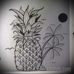 A PINEAPPLE tetoválás vázlatának klassz változata - a rajz alkalmas ananász tetováláshoz a nyakon