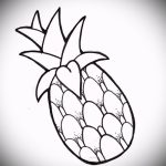 Eredeti példa egy ananász tetoválás vázlatára - a rajz alkalmas ananász tetoválásra a nyakon