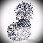 Jó példa egy PINEAPPE tetoválás vázlatára - a rajz alkalmas ananász tetoválás akvarellhez