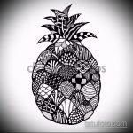 Jó példa egy ananász tetoválás vázlatára - a rajz alkalmas ananász tetoválásra a combon