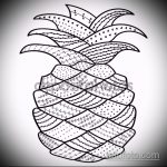 A PINEAPPLE tetoválási vázlat klassz változata - a rajz alkalmas ananász tetováláshoz a lábán