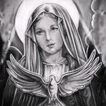 Angyal és galamb tetoválás