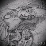 Angyal tetoválás vázlat - rendkívül eredeti verzió lány arccal