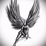Angyal tetoválás vázlat - gyönyörű verzió egy lánnyal