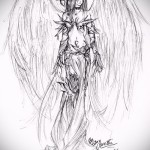 Angyal tetoválás vázlat - manga