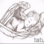 Angel Tattoo Sketch - Sleeping Baby