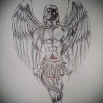 Őrangyalok tetoválási vázlata - Erős ember harcos