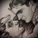 Angyalok és démonok tetoválásvázlata - csók