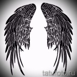 Angel Wings Tattoo Sketch - Black Tribal Variant