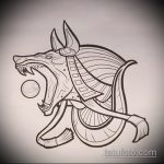 Az Anubis tetoválás vázlatának érdekes változata - a rajz alkalmas anubis tetoválásra színben
