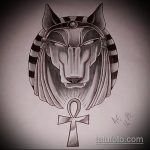 Az anubis tetoválás vázlatának érdekes változata - a rajz alkalmas anubis tetoválásra súlyokkal