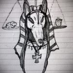 Eredeti példa egy anubis tetoválás vázlatára - a rajz alkalmas anubis tetoválásra a karon