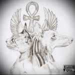 Az Anubis tetoválás vázlatának hűvös változata - a rajz alkalmas anubis tetoválásra a lábán