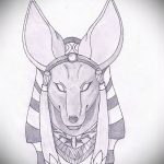Az anubis tetoválás vázlatának tesztverziója - a rajz alkalmas anubis tetoválásra és anubis rakrest tatutatu anubis a hátlapra