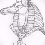 Az anubis tetoválás vázlatának eredeti változata - a rajz alkalmas anubis tetoválásra a vállán