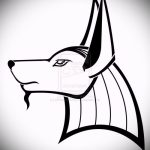 Jó példa az anubis tetoválás vázlatára - a rajz alkalmas anubis tetoválásra a lábán