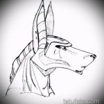 Az anubis tetoválás vázlatának egyedülálló példája - a rajz alkalmas anubis tetoválásra és ra jelentésre
