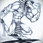 Az anubis tetoválás vázlatának érdekes változata - a rajz alkalmas anubis tetoválásra a karon