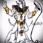 Az anubis tetoválás vázlatának eredeti példája - a rajz alkalmas anubis és hegyi tetoválásra