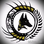 Jó példa az anubis tetoválás vázlatára - a rajz alkalmas anubis tetoválásra a nyakon