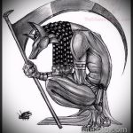 Jó példa az anubis tetoválás vázlatára - a rajz alkalmas anubis tetoválásra a lábán