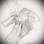 Az anubis tetoválás vázlatának hűvös változata - a rajz alkalmas anubis tetoválásra színben