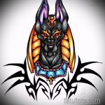 Az Anubis tetoválás vázlatának tesztverziója - a rajz alkalmas a vállon lévő Anubis tetováláshoz