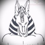 Az Anubis tetoválás vázlatának eredeti változata - a rajz alkalmas anubis tetoválásra a lábán