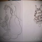 Az Anubis tetoválás vázlatának eredeti változata - a rajz teljes hosszúságú anubis tetováláshoz alkalmas