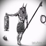 Egy érdekes példa az anubis tetoválás vázlatára - a rajz alkalmas anubis és hegyi tetoválásra