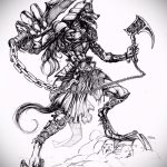 Jó példa az anubis tetoválás vázlatára - a rajz alkalmas anubis tetoválásra a vállán