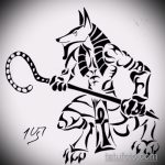 Az anubis tetoválás vázlatának egyedi változata - a rajz alkalmas az anubis hegyek tetoválására