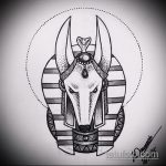 Jó példa az anubis tetoválás vázlatára - a rajz alkalmas anubis tetoválásra a nyakon