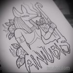 Az anubis tetoválás vázlatának eredeti változata - a rajz alkalmas anubis és hegyi tetoválásra