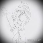 Az anubis tetoválás vázlatának hűvös változata - a rajz alkalmas anubis tetoválásra a lábán