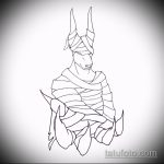 Az Anubis tetoválási vázlat klassz változata - a rajz alkalmas anubis és bastet tetoválásra