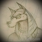 Jó példa az anubis tetoválás vázlatára - a rajz alkalmas anubis tetoválásra súlyokkal