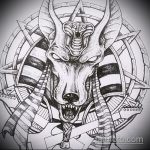 Az anubis tetoválás vázlatának érdekes példája - a rajz alkalmas anubis amon ra tetoválásra