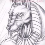Az Anubis tetoválás vázlatának hűvös változata - a rajz színes Anubis tetováláshoz alkalmas