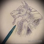 Jó példa az anubis tetoválás vázlatára - a rajz alkalmas anubis tetoválásra a vállán