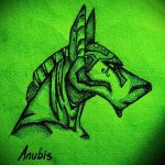 Az Anubis tetoválási vázlat egyedi változata - a rajz alkalmas a karon lévő Anubis tetováláshoz