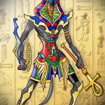 Az anubis tetoválás vázlatának eredeti változata - a rajz alkalmas anubis és bastet tetoválásra